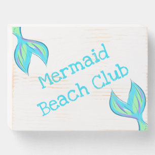 Mermaid Beach Club Wooden Box Sign