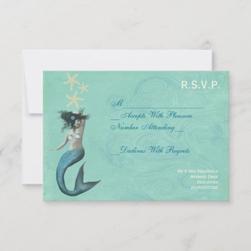 Mermaid Beach Coastal RSVP Cards
