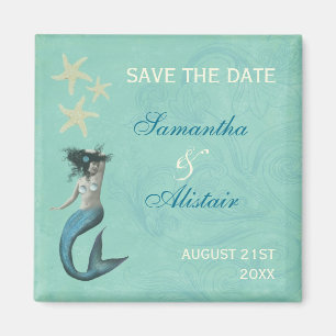Mermaid Beach Coastal Save The Date Magnet