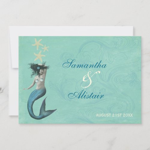 Mermaid Beach Coastal Wedding Invitation