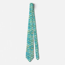 Mermaid Beach Fish Scales Wedding Necktie