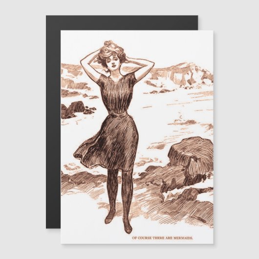 Mermaid Beach Gibson Girl Victorian Antique (Front/Back)