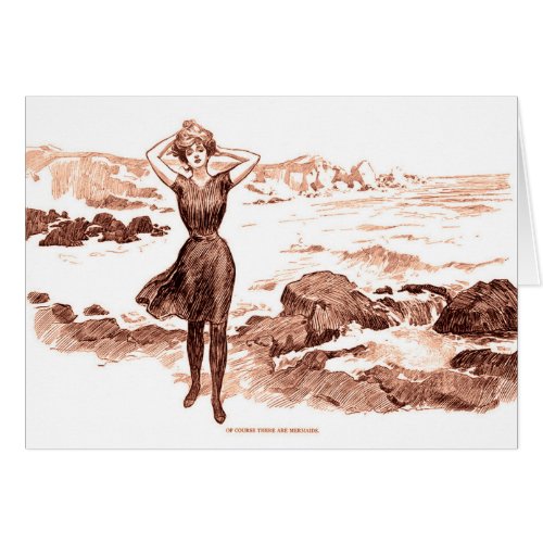 Mermaid Beach Gibson Girl Victorian Antique