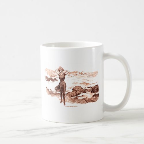 Mermaid Beach Gibson Girl Victorian Antique Coffee Mug