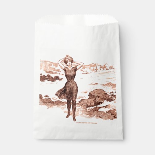 Mermaid Beach Gibson Girl Victorian Antique Favor Bag