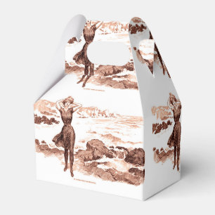 Mermaid Beach Gibson Girl Victorian Antique Favor Boxes