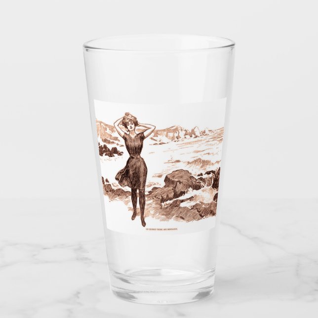 Mermaid Beach Gibson Girl Victorian Antique Glass (Front)