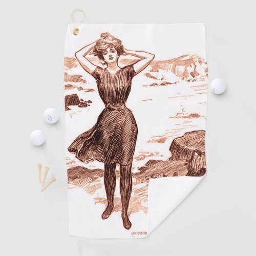 Mermaid Beach Gibson Girl Victorian Antique Golf Towel