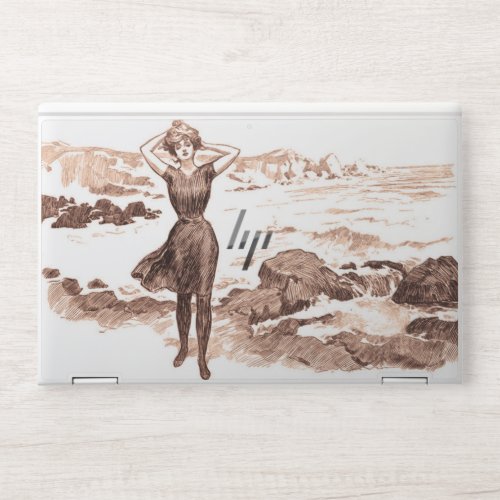 Mermaid Beach Gibson Girl Victorian Antique HP Laptop Skin