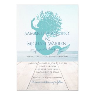 Mermaid Beach Or Lakeside Wedding Invitation