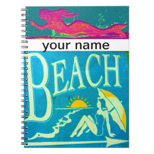 mermaid beach personalized  notebook