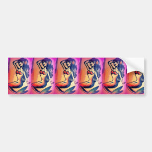 mermaid beauties pink bumper sticker