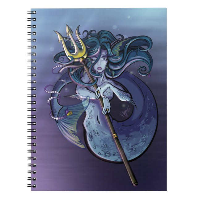 Mermaid Beautiful Art Illustration Notebook (Front)