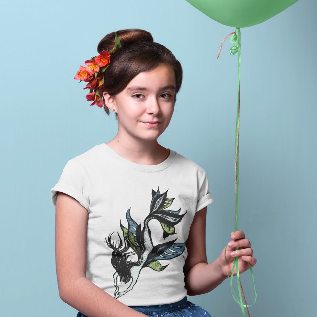 Mermaid Beautiful Hand Drawn Fantasy Art T-Shirt (Creator Uploaded)