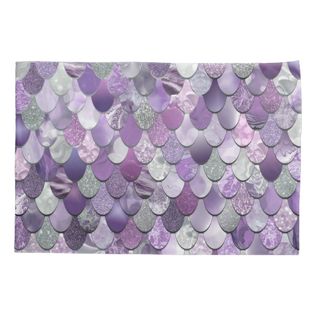 Mermaid Bedding, Mermaid Pillow Case Purple (Back)