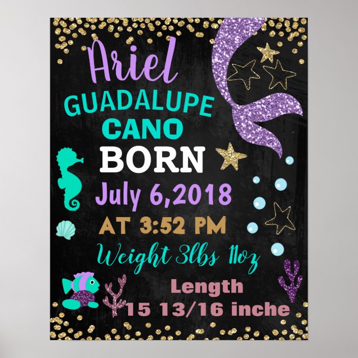 mermaid birth announcement