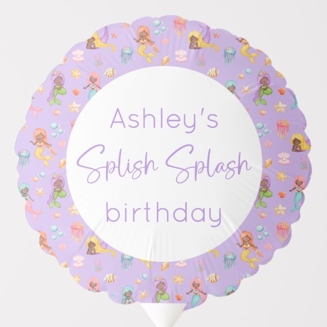 Mermaid Birthday Balloon (Front)