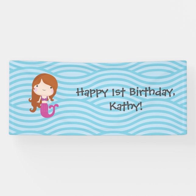 Mermaid Birthday Banner (Horizontal)