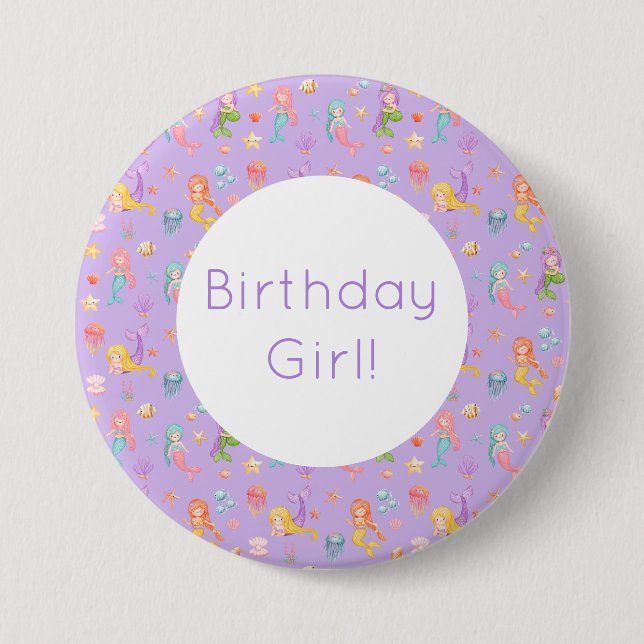 Mermaid Birthday Button (Front)