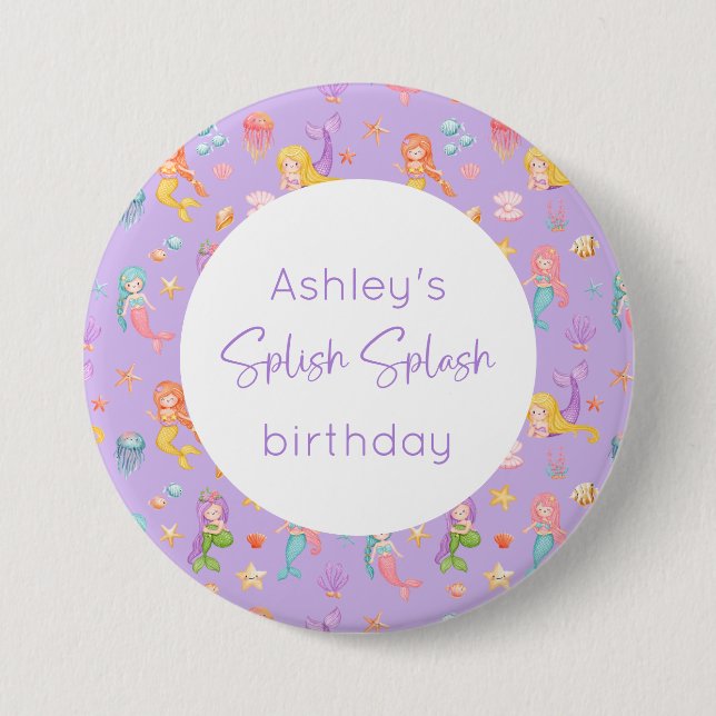 Mermaid Birthday Button (Front)