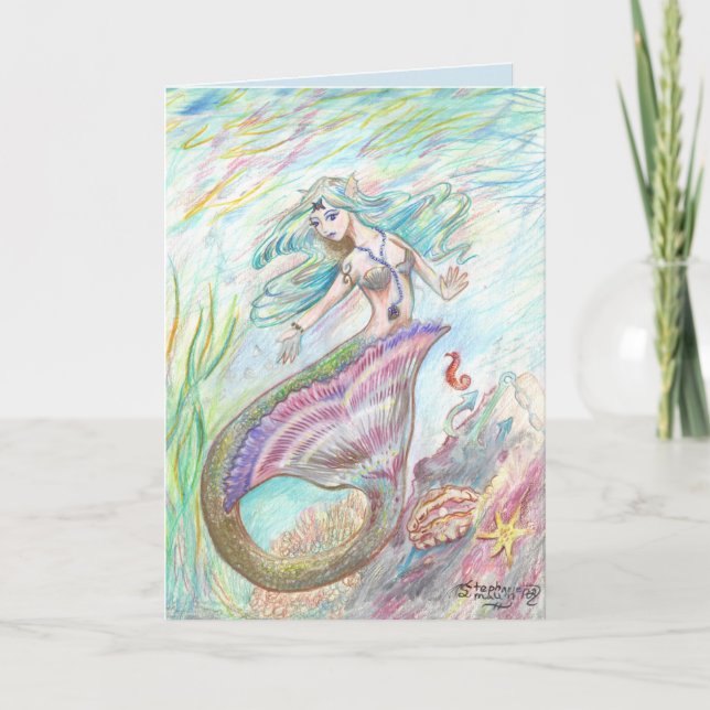 Mermaid Birthday Card (Front)