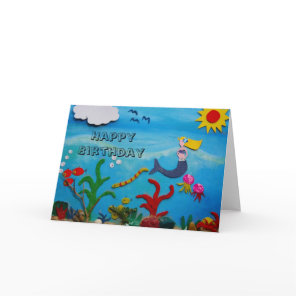 Mermaid birthday card