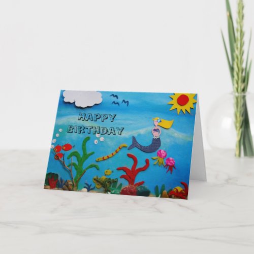 Mermaid birthday card