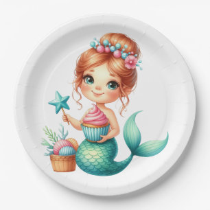 Mermaid Birthday Cute Ocean Party Tableware Paper Plates