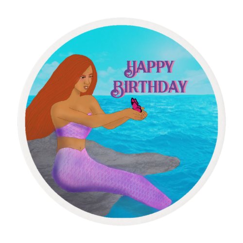 Mermaid Birthday Edible Frosting Rounds