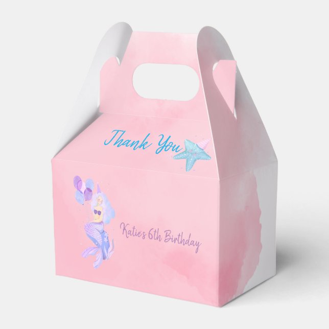 Mermaid Birthday Favor Boxes (Front Side)