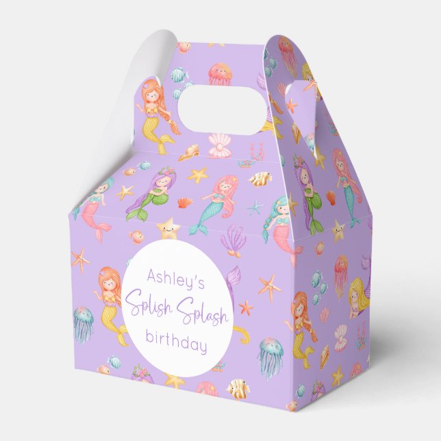 Mermaid Birthday Favor Boxes (Front Side)