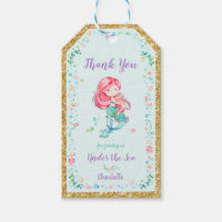 Mermaid Birthday Favor Gift Tags Thank You Tags