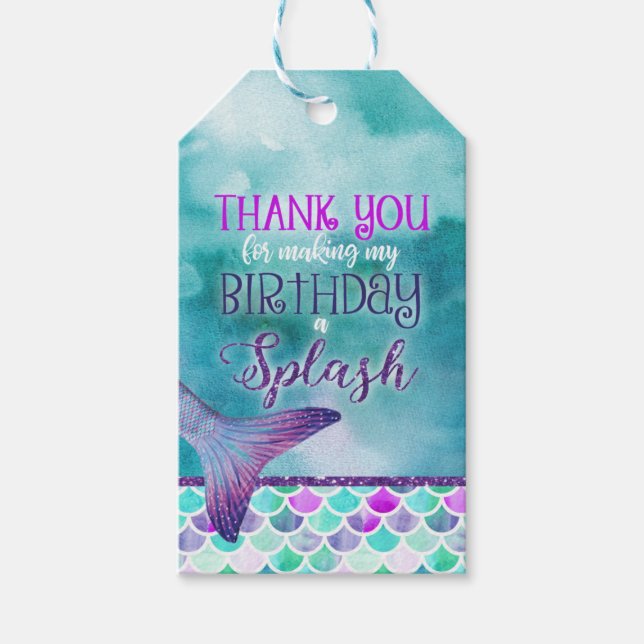 Mermaid Birthday Favor Tag (Front)