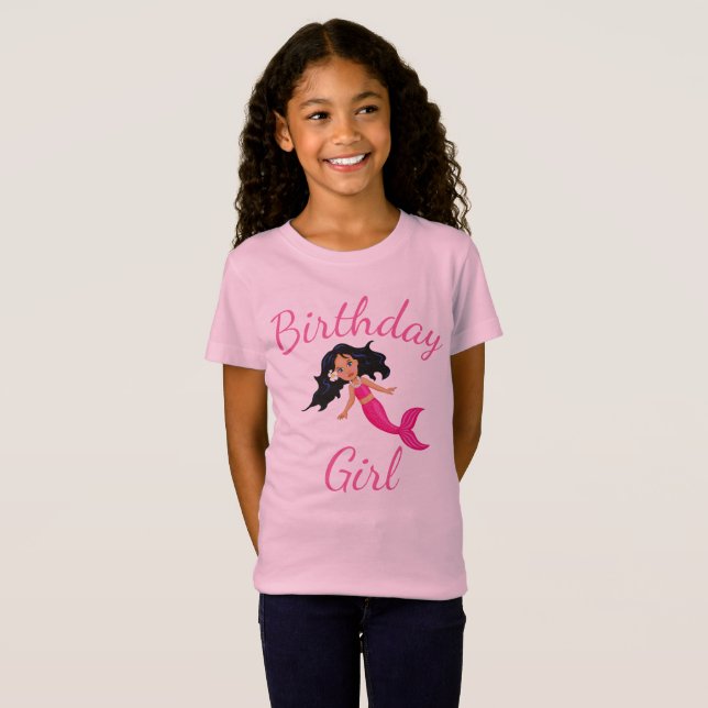 Mermaid Birthday Girl T-Shirt (Front Full)