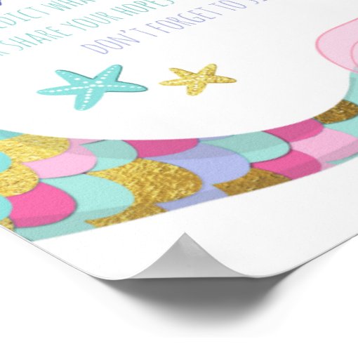Mermaid Birthday guestbook Time Capsule sign Girl Zazzle