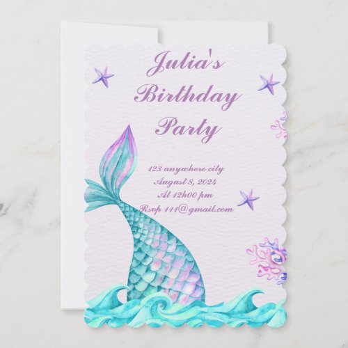 MERMAID BIRTHDAY INVITATION