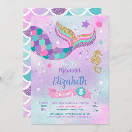 Mermaid Birthday Invitation