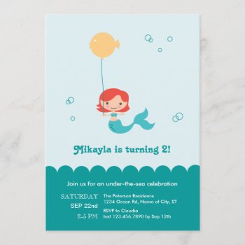 Mermaid Birthday Invitation by marlenedesigner at Zazzle
