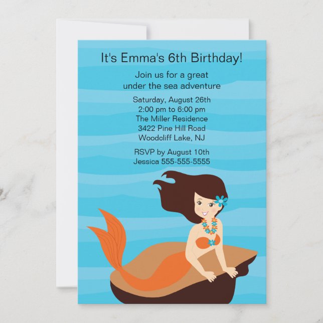 Mermaid Birthday Invitation (Front)