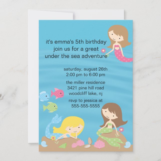 Mermaid Birthday Invitation (Front)