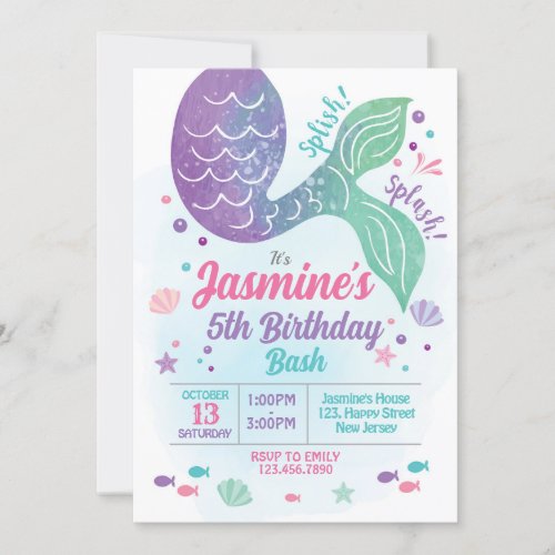 Mermaid Birthday Invitation