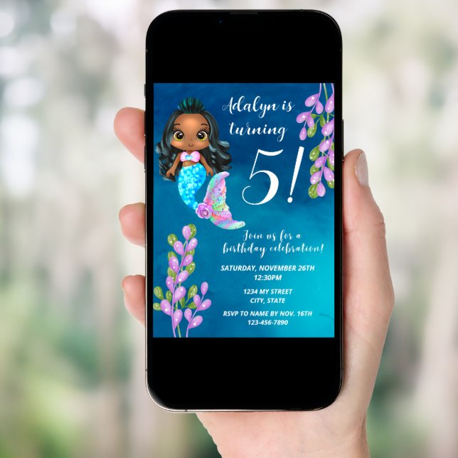 Mermaid Birthday Invitation (Front Digital)