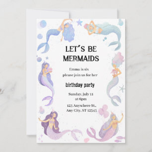 mermaid birthday invitation