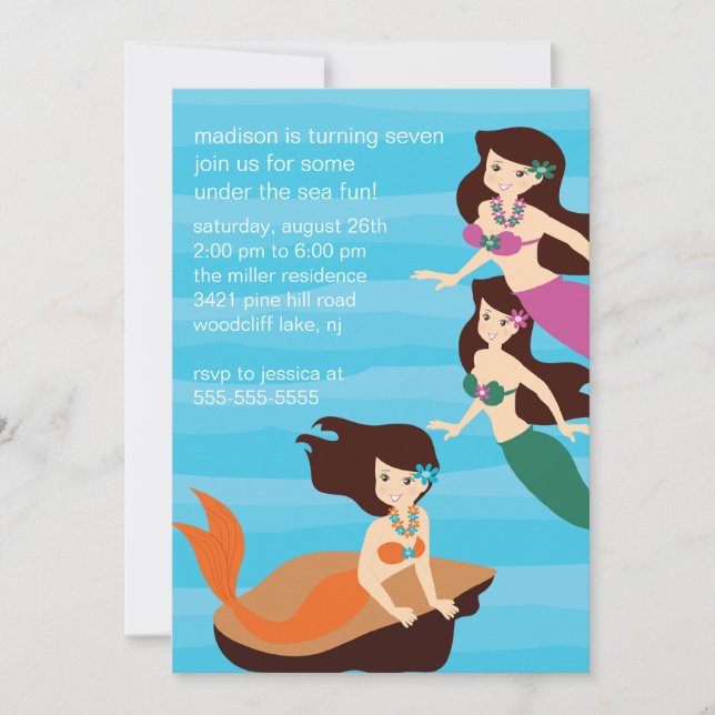 Mermaid Birthday Invitation (Front)