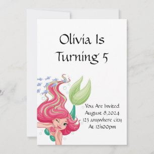Mermaid birthday invitation 