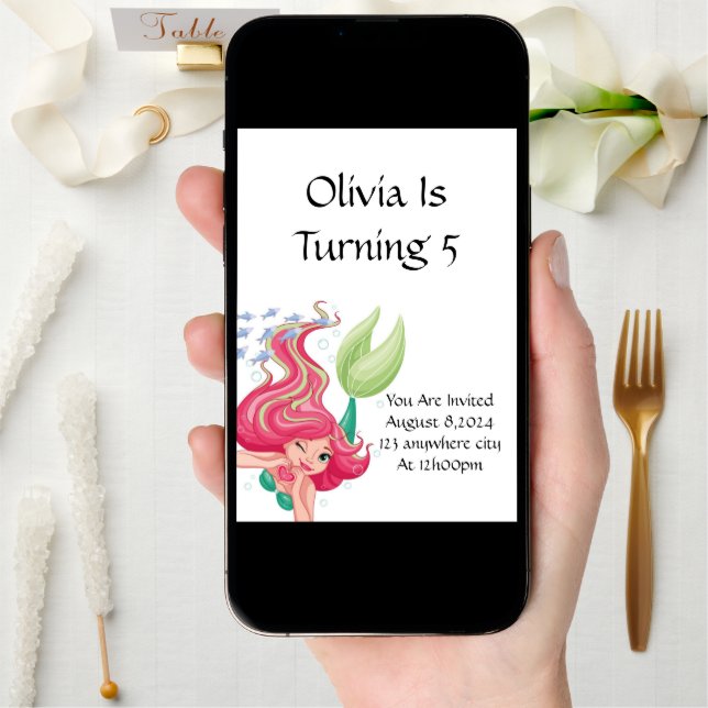 Mermaid birthday invitation  (Front Digital)
