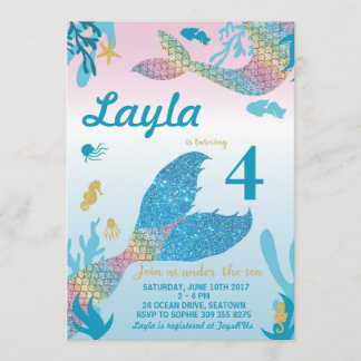 Mermaid Birthday Invitation