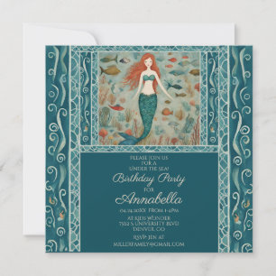 Mermaid Birthday  Invitation