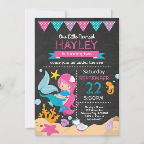 Mermaid Birthday Invitation