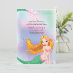 Mermaid Birthday Invitation Card | Zazzle